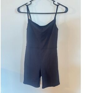 Wilfred Free Aritzia Black Spaghetti Strap Bodysuit Romper Short Jumpsuit Small
